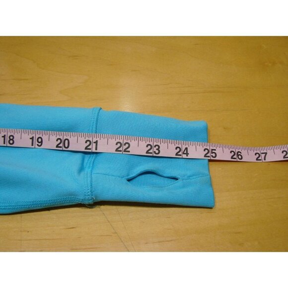 Womens Under Armour Snap Neck Pullover Fitted Sweatshirt Thumb Holes Blue Size L - Picture 8 of 12